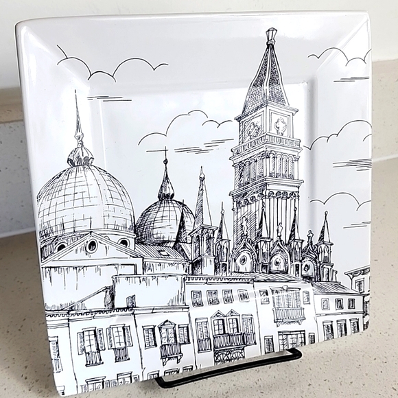 Square appetizer place 8x8. City scene Venice - Picture 2 of 4